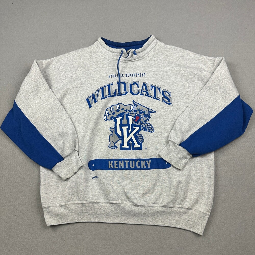 Vintage Kentucky Wildcats Sweatshirt Men Extra Large Gray Nutmeg Mills UK USA XL
